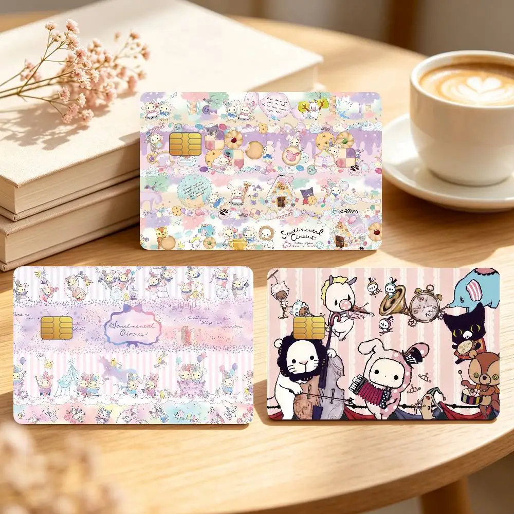 Cartoon S-Sentimental C-Circus Cute Credit Card Skin Stickers For Bank Bus Metro Cards Waterproof Anti-Scratch Gift 4PCS