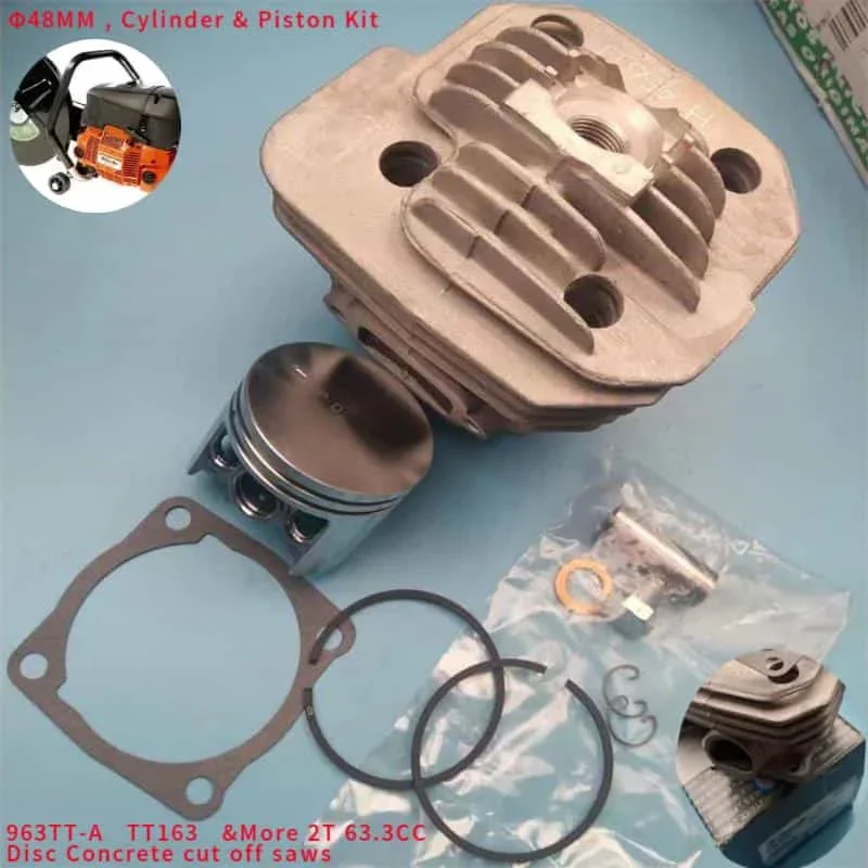 963TTA CYLINDER KIT 48mm OEM 50092028 FOR OLEO-MAC EFCO TT163 DISC CONCRETE CUT OFF SAW ORIGINAL PISTON RING PIN CLIPS ASSEMBLY