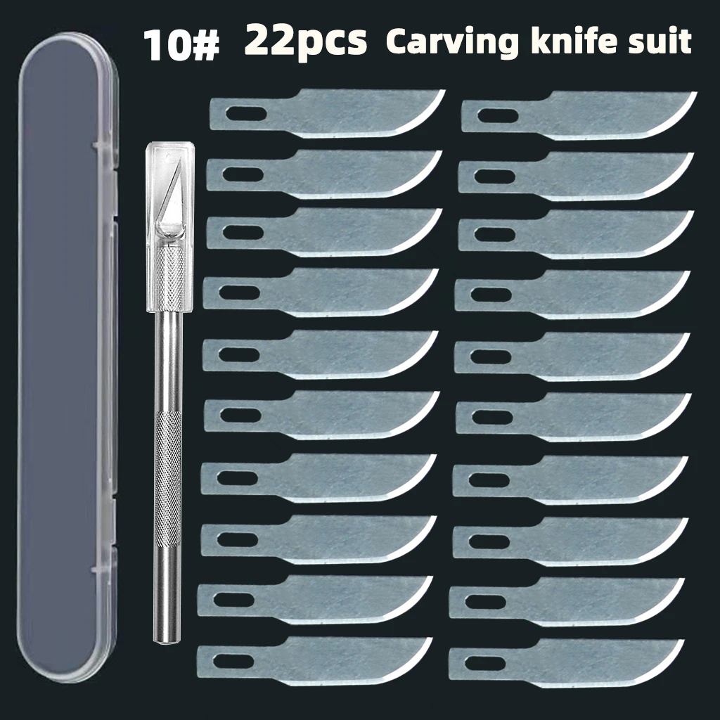 

22 Piece Suit 10 # Carving blade Penknife Paper Cuttings Special Paper Cutter Tool Manual Rubber Stamp Wood Carving Knife