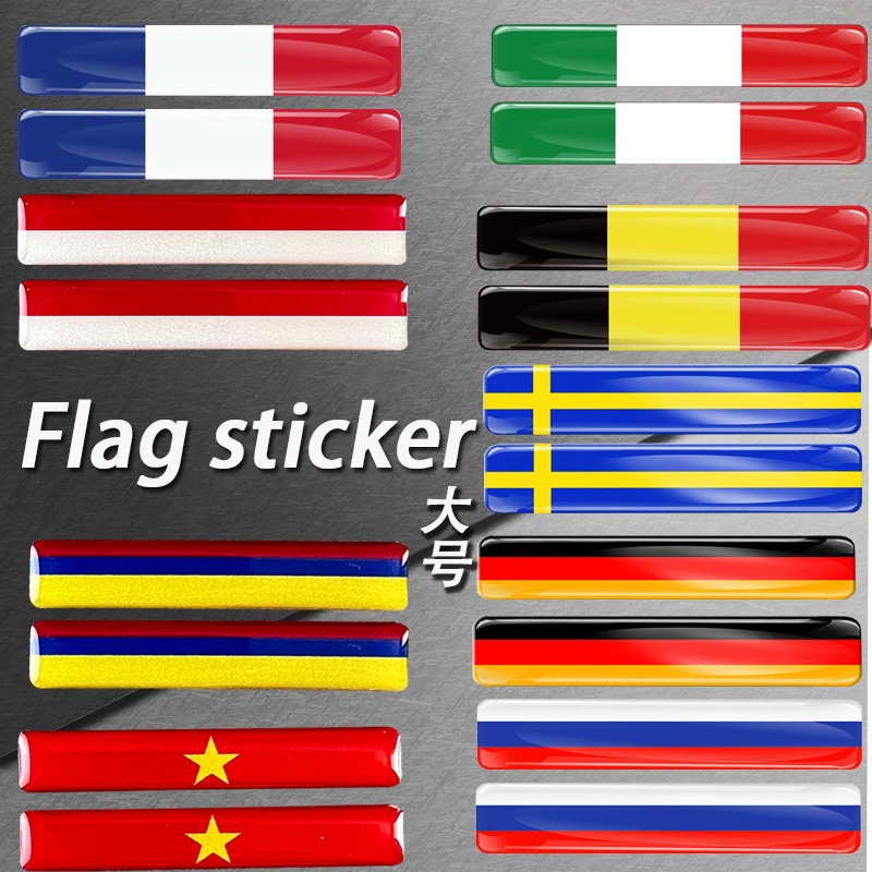 

2Pcs/Pair Germany France Spain Korea Mexico Italy Flag Emblem Badge 8.5CM 3D Decals Sticker Motorcycle Car Exterior Accessories