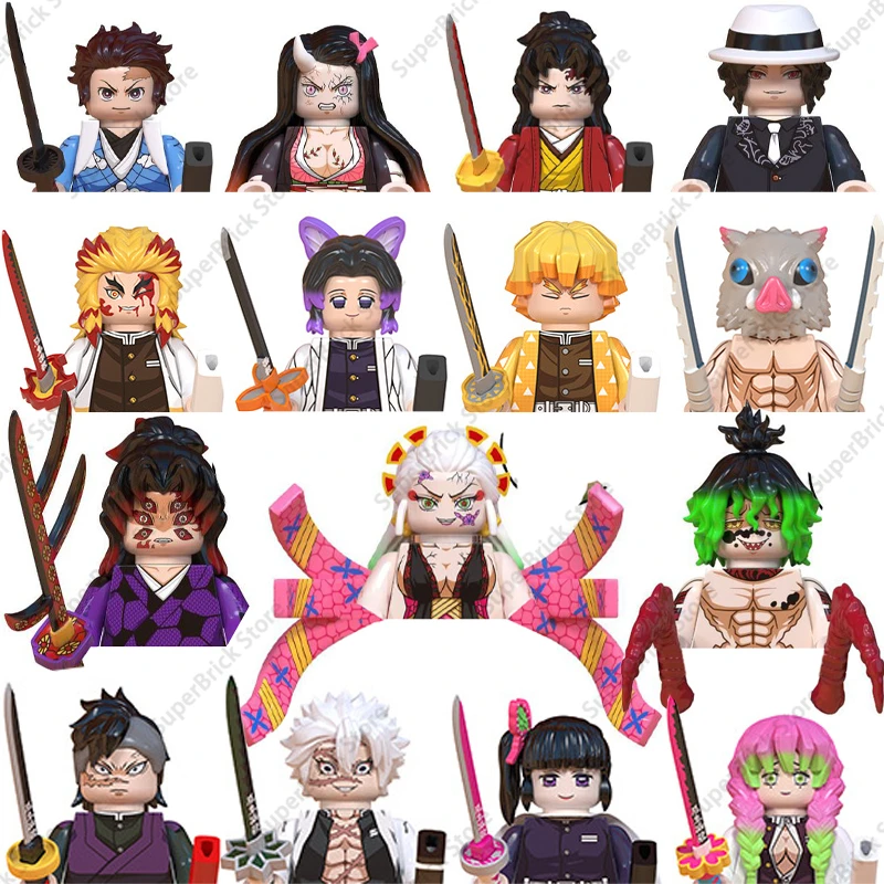 

Hot Anime Demon Slayer Mini Action Figure Kimetsu no Yaiba Model Bricks Kochou Shinobu Kamado Tanjirou Nezuko Blocks Doll Toys