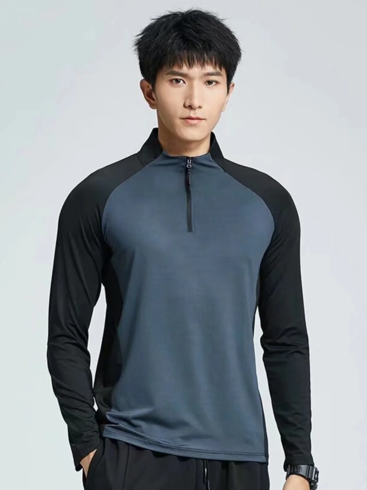 Men's Long Sleeve Running T-Shirt Quick Dry Fitness Cycling Clothing Spring Training Morning Run Mountain Climbing Top