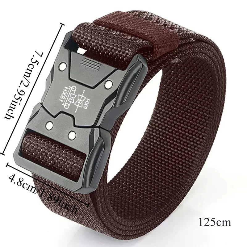 Men Belt Outdoor Hunting Tactical Multi Function Buckle Belt Canvas Decoration Jeans Plastic Buckle Apparel Accessories Belt