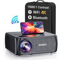 WIMIUS K8 500ANSI Full HD 1080P Projector 4K 5G WiFi Bluetooth 15000 Contrast 4P/4D Keystone Video Projector Home Cinema