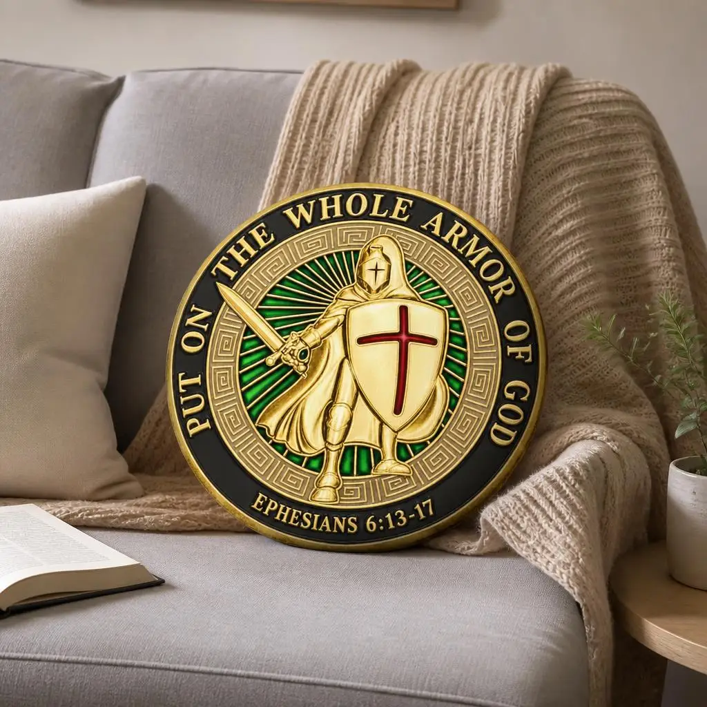 Armor of God Christian Shaped Pillow Ephesians 6 13 17 Religious Throw Cushion Cross Knight Sofa Home Decor Faith Bible Gift