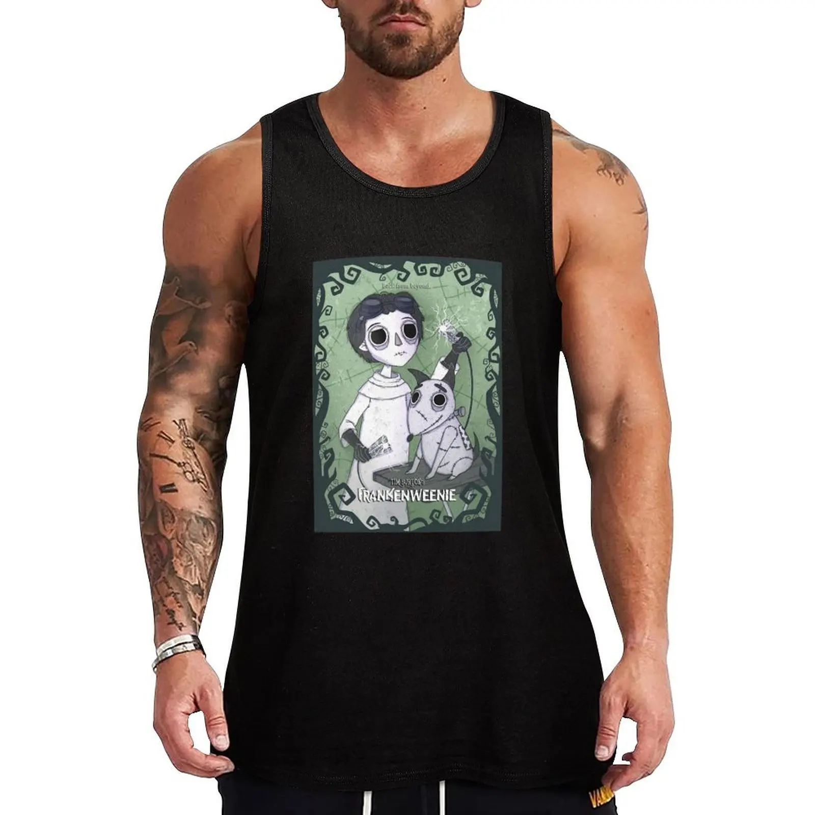 

Frankenweenie Tank Top T-shirt sports sleeveless gym shirts male anime top mens designer clothes