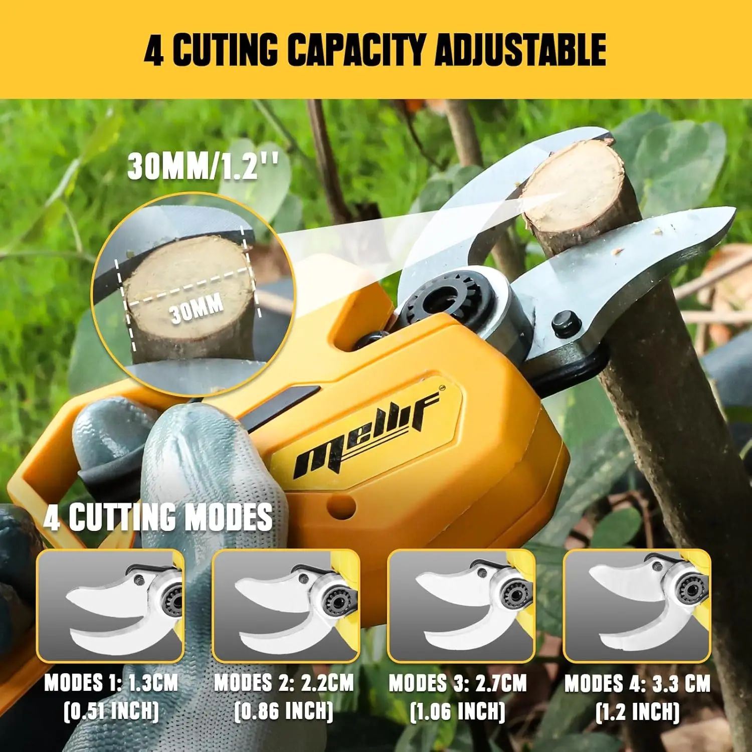 Electric Pruning Shears for DeWalt 18V 20V Battery Cordless Gardening Tools 32mm Cutting Diameter for Tree,Branch (tool only)