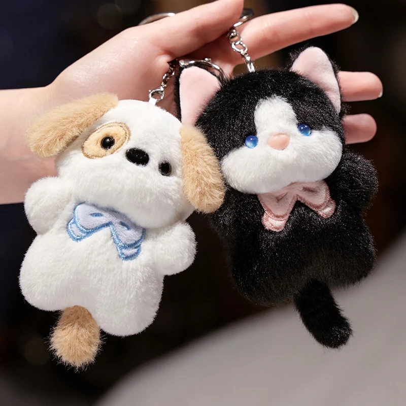 11cm Kawaii Mini Cartoon Animal Series Plush Pendant Soft Fluffy Doggy Kitten Fox Koala Toys Cute Decor For Keys/Bags/Car