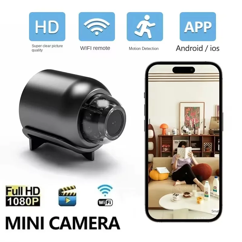 Mini Camera 1080P HD Clear Night Vision Lightweight Mini Camera Motion Detection Wireless WiFi Surveillance Camera Premium Cams