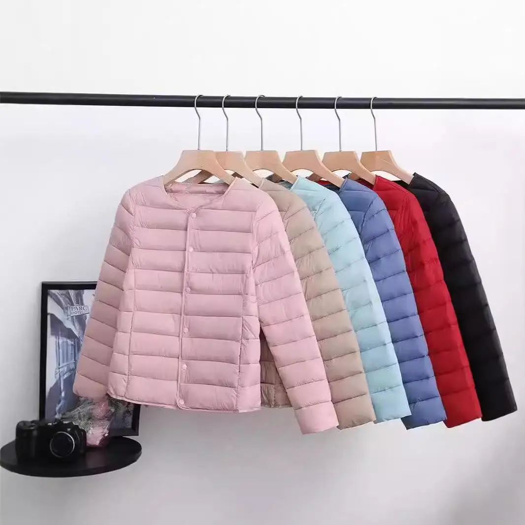 

Light Puffer Jaet Women's ort Sle Inner Simple Faion Outerwear Cotton down Coat Thin Winter Commute Long Sve