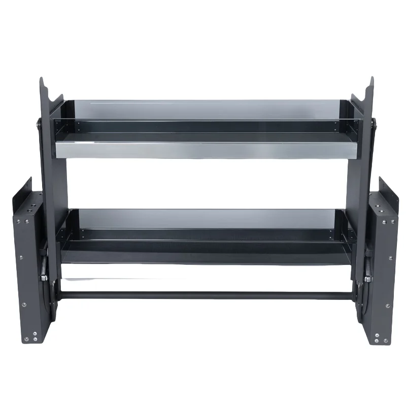 

Modern Design Tempered Glass Pull-Out Down Shelves Elevator Lifting Basket Kitchen Cabinet Storage Hand Lift Kitchen Cabinet
