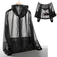 UETEEY verano UPF 50 + UV protección solar abrigos de piel hombres ropa deportiva ultraligera prendas de vestir con capucha hombres chaquetas casuales transpirables hombre