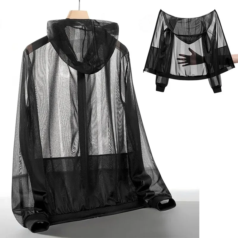 UETEEY ฤดูร้อน UPF 50 + UV Sun Protection ผิวเสื้อผู้ชาย Ultra-Light กีฬา Hooded Outwear ผู้ชาย Breathable เสื้อลําลอง Man