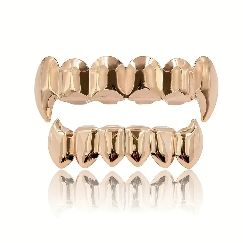 مجموعة عصرية ناعمة بستة أسنان حادة على شكل أسنان هيب هوب، مجوهرات، مسرح، حفلة، ملهى ليلي، دعامة الهالوين للارتداء
