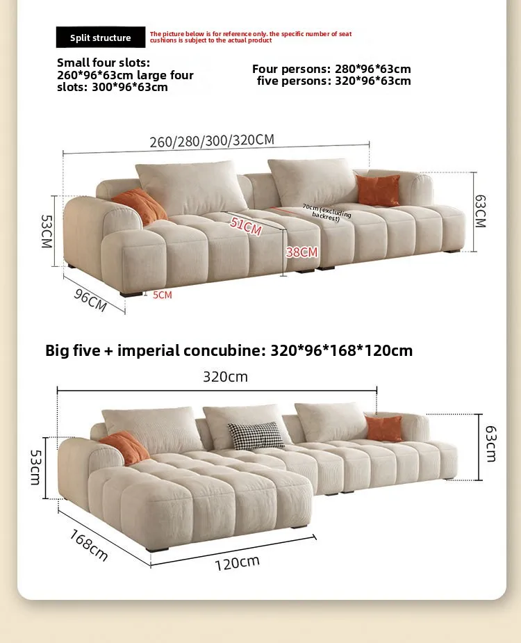 Canapé en tissu de style crème, salon, petit appartement, simple, moderne, léger, technologie de luxe, tissu japonais, rangée droite, nuage