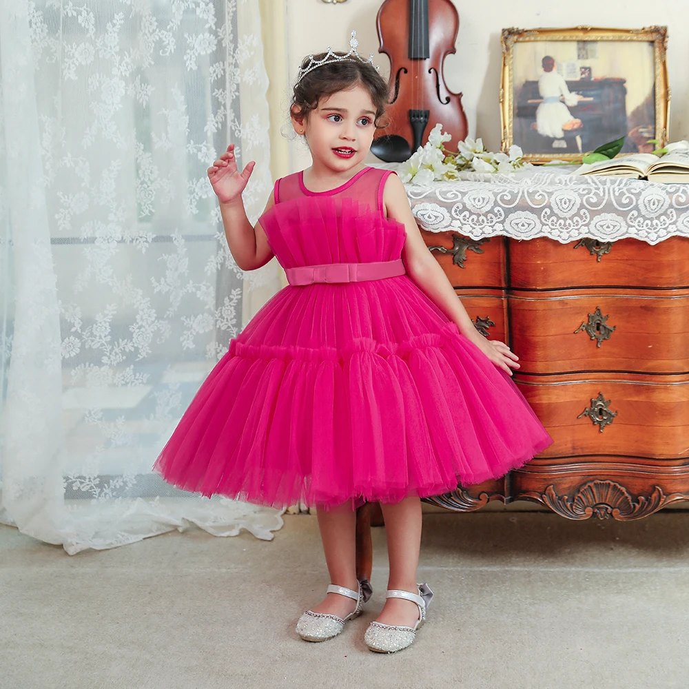 Kleinkind Halloween Party Baby Mädchen Kleid Schleife 1. Geburtstag Hochzeit Prinzessin Ballkleid Mädchen Karneval Brautjungfern Weihnachtskostüm – Detail 3