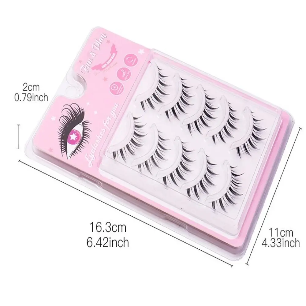 Natural Lashes Manga Lashes para Mulheres e Meninas, Wispy Fluffy Curly Cosplay Lashes, Faux Mink Lashes, Europa e América