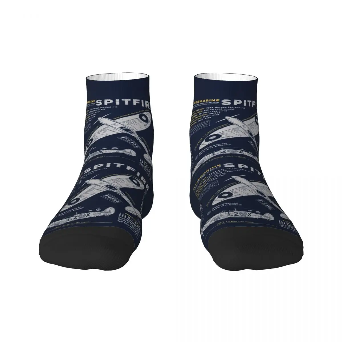 Cool Supermarine Spitfire Socks Women Men Warm 3D Printed Fighter Pilot Aircraft Airplane Plane Sports Basketball Socks