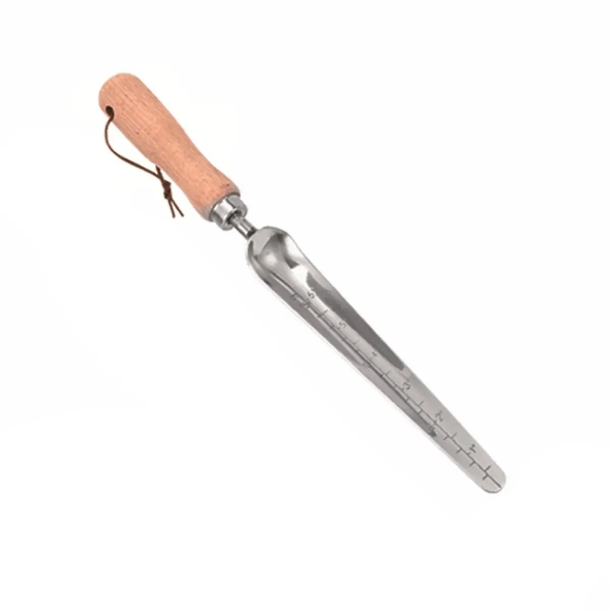 【TODAY-BUY】~@ Seeding Widger,Stainless Steel Seeds Dibber Tool with Measuring Scale,Wooden Handle Garden Bulb Trowel for Seeds
