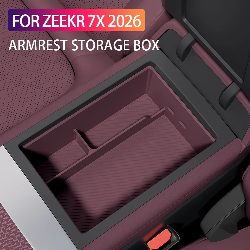 Armlehnen-Aufbewahrungsbox für Zeekr 7x 2026 Mittelkonsole Silikon-Aufbewahrungsbox Auto-Innenausstattung