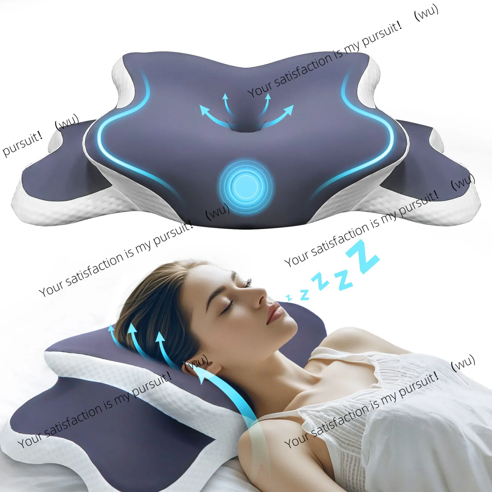 

Подушка из пены с эффектом памяти, подушка для шеи, облегчение боли, контур, эргономичная ортопедическая поддержка шеи для боковой спины, живота, спальный подарок