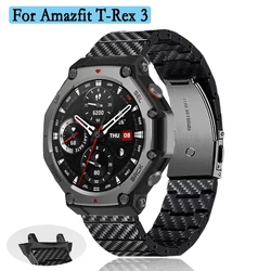Carbon Fiber Strap for Amazfit T-rex 3 Smart Watch Sports Bracelet for Huami T-REX3 Watchband Folding Buckle Wrist Band Correa