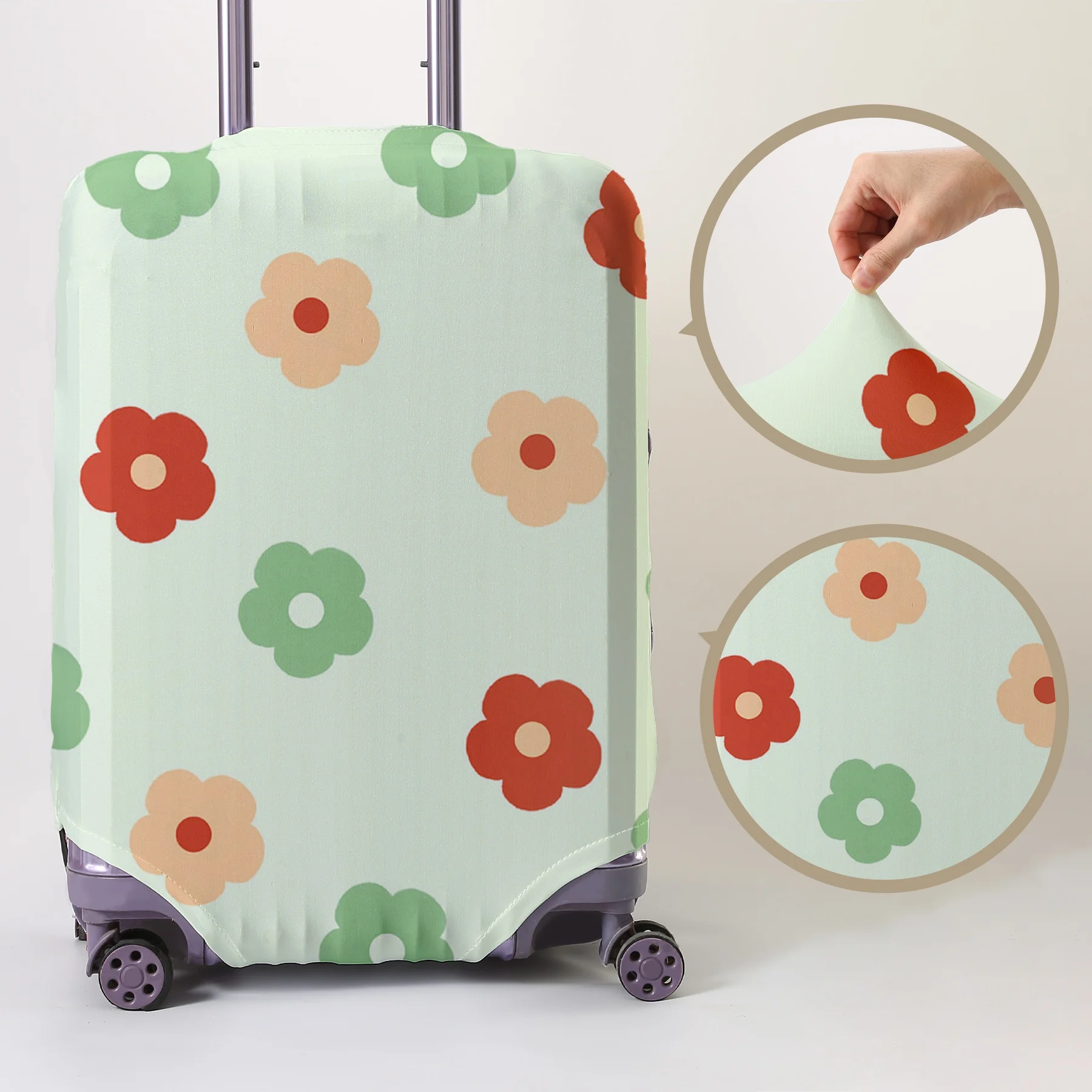 

Fresh retro floral pattern luggage protection case, suitable for 18-32 inch luggage cases, luggage handle gloves, travel accesso
