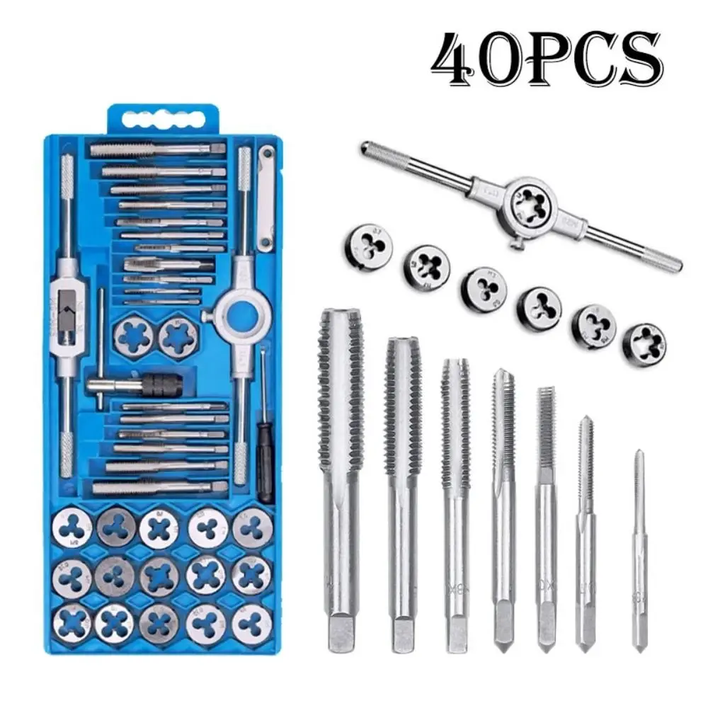 M3-M12 Screw Hand Tap and Die Set Thread Plugs High Hardness Round Die Reamer Metric Wear-resistant Hand Tap Wrench