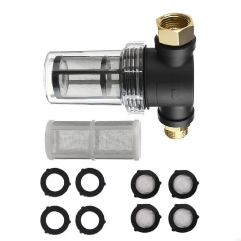 High Pressure Inline Garden Hose Filter Attachment 3/4Inch Thread With Mesh Screens For Washer Sediment Protective 87HA