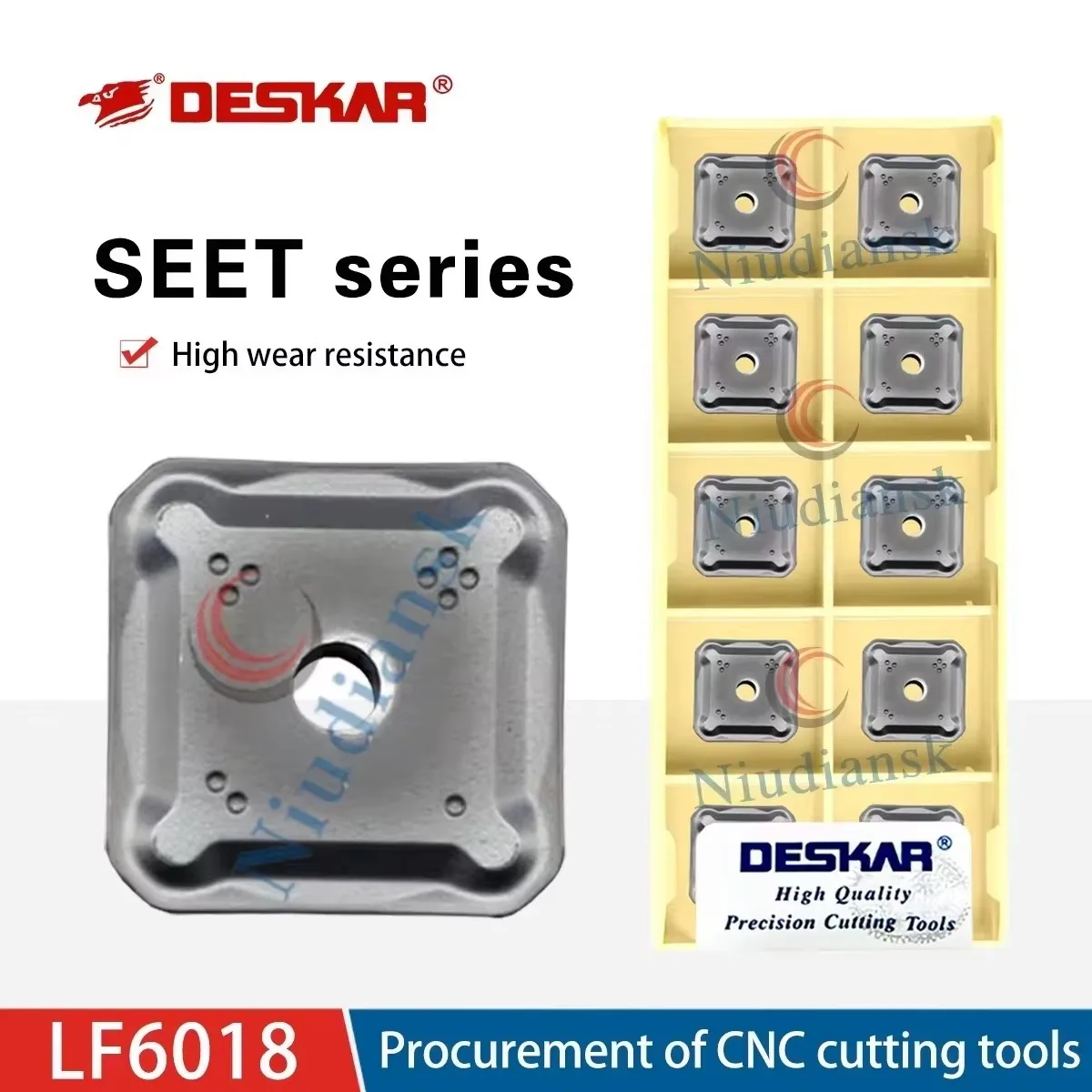 DESKAR Cutting Tool SEET1203AFEN LF6018 Numerical Control Lathe Square Milling Inserts Fast Feed For Stainless Steel Processing