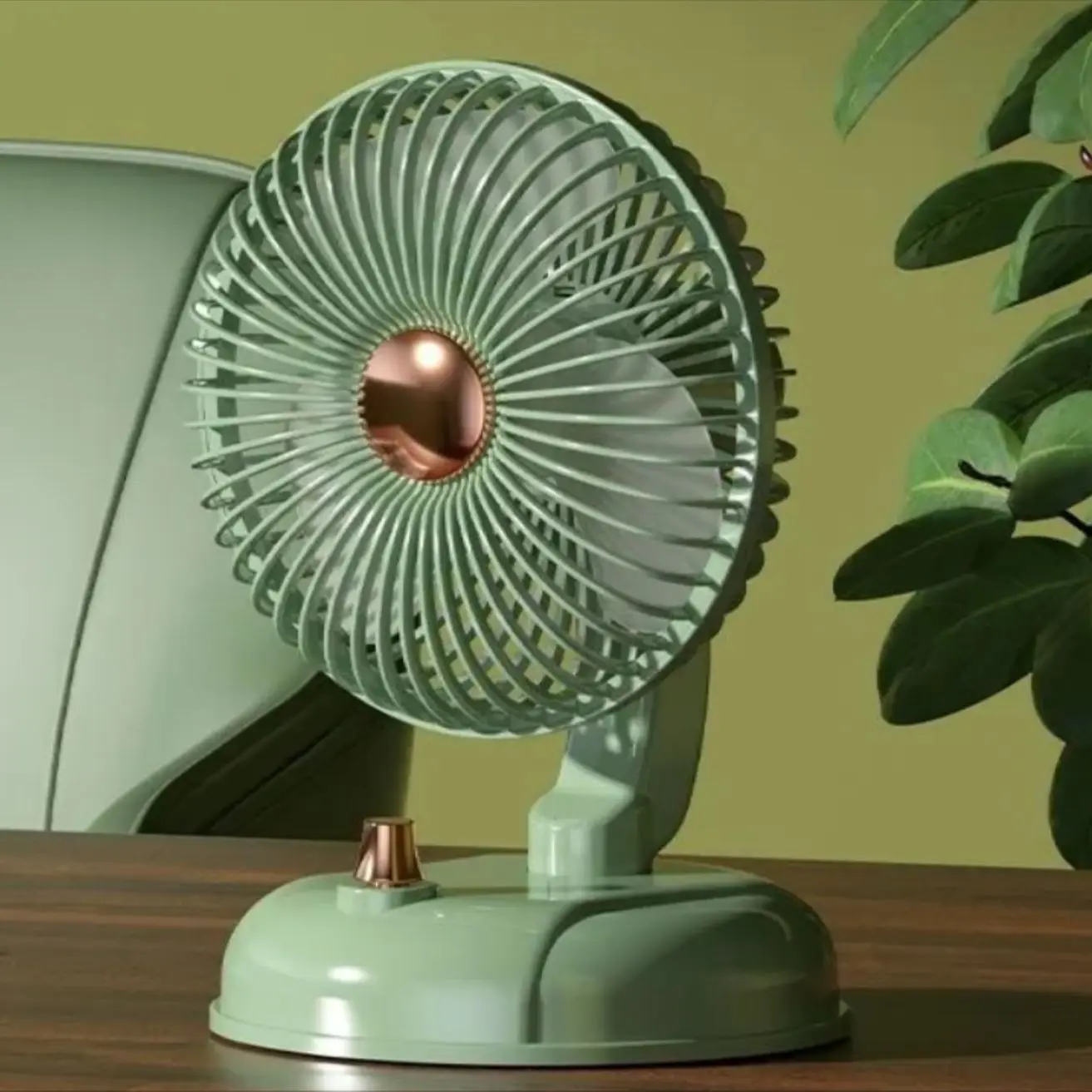 Type-c Rechargeable Oscillating Head Portable Mini Fan For Outdoor Office Home Use.