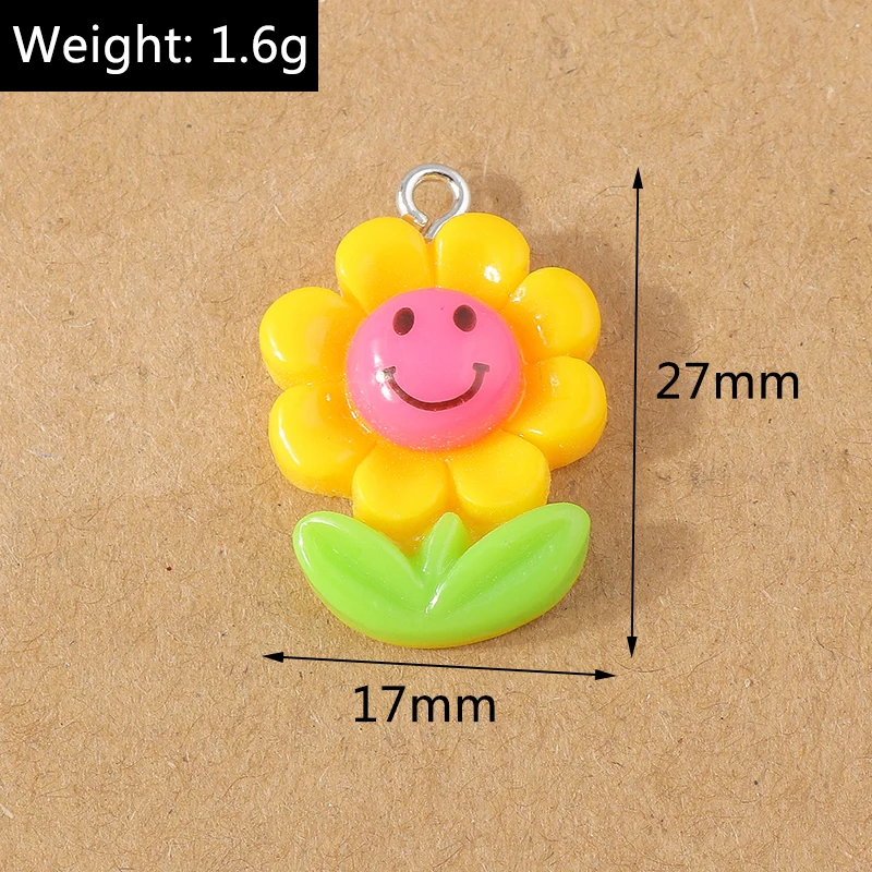 15 teile/los Mix Nette Harz Blume Charms für Die Herstellung Von Ohrringen Halskette Anhänger DIY Handgemachte kinder Schmuck Zubehör Erkenntnisse – Detail 28