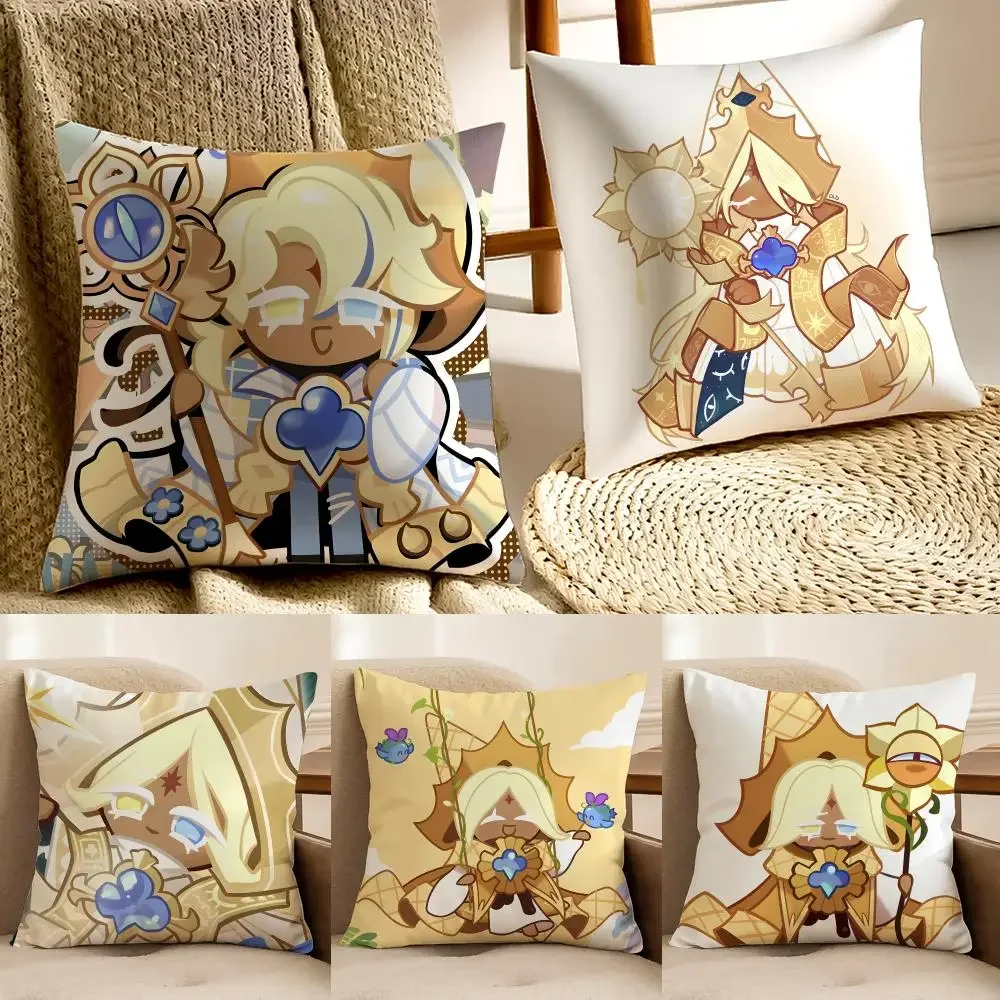 Game‑Character P-Pure Vanilla Cookie Cushion Cover Faux fur decorative Dark academia style post Rustic Spa pillow cover