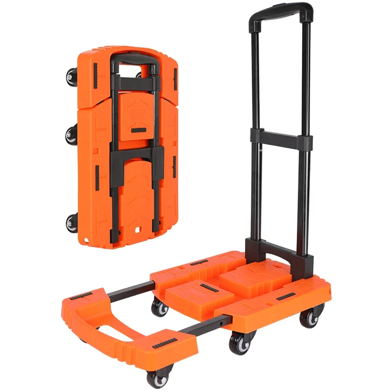 High Quality Plastic Trolley Folding 6 Wheel Folding Utility Cart Trolly Hand Truck Aluminum Platform Trolley