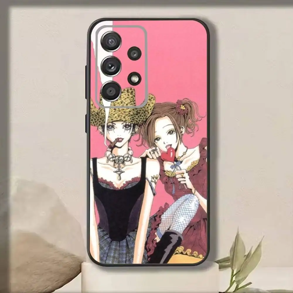 حافظة هاتف J-Japanese Classic Anime NANA لهاتف سامسونج S25، S24، S21، S22، S23، S30، Ultra، S20، Plus، Fe، Note، 10,9,5G غطاء أسود