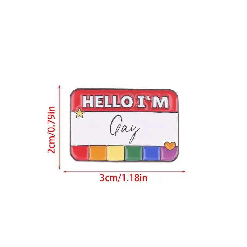 Lapel Badges Pride Rainbow Color Dialog Box Jewelry Hello I'm Enamel Pins BI Pan Asexual Trans Gay Lesbian Brooches