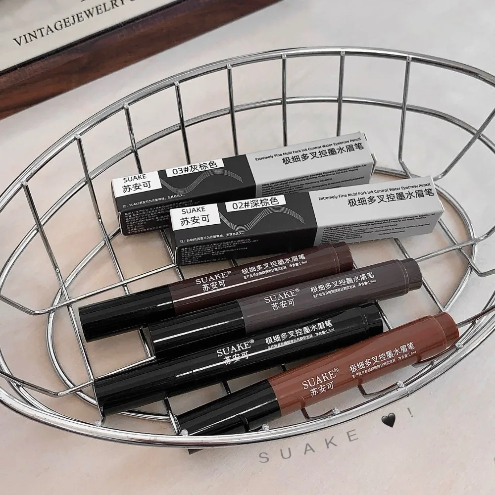 Penna Microblade Ultra Fine Multi Punta a forchetta Capelli come tratti Impermeabile a prova di sbavature Lunga durata per la bellezza naturale delle sopracciglia con piume