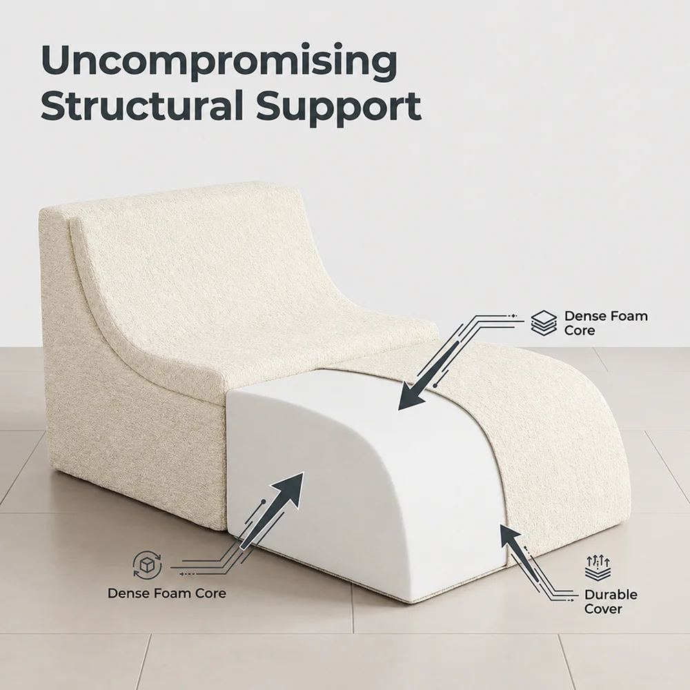 Multi Mode Foldable Ergonomic Recliner Chaise Lounge Sofa, Dense Foam Support Convertible Ottoman Footrest for Indoor Relaxation
