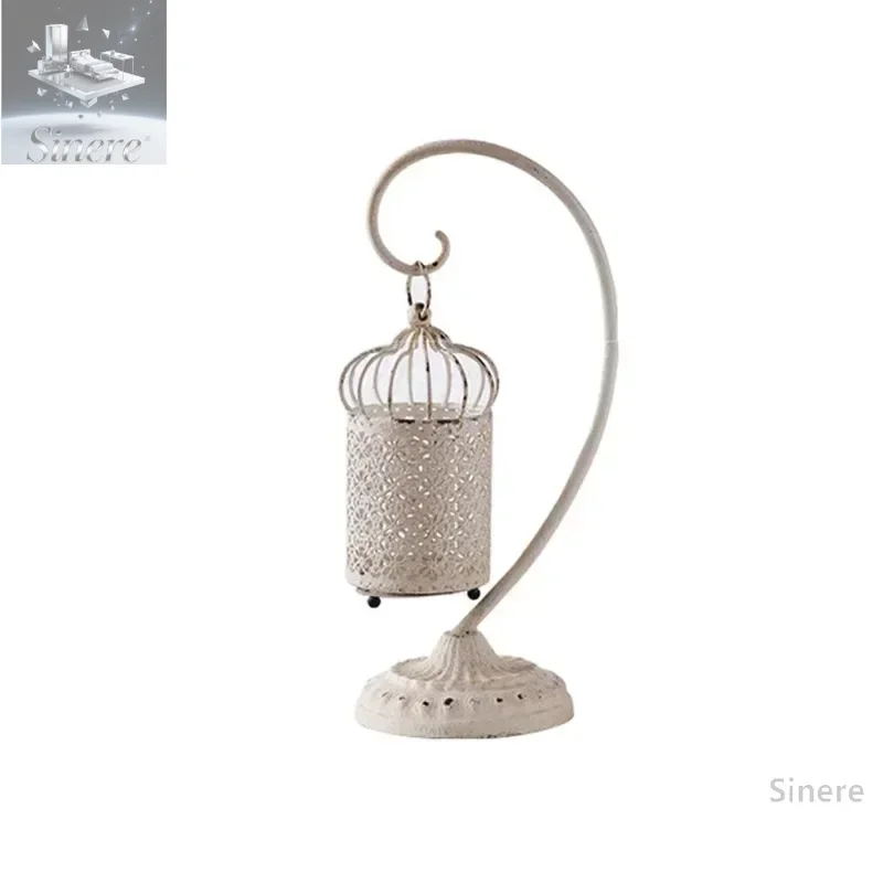 

Retro style metal living room ornament candle candlestick lamp American cafe desktop jewelry wedding studio B & B