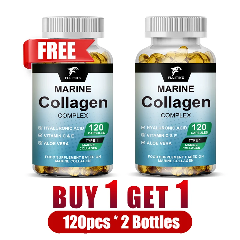 

Complex Collagen Capsules, Hair, Skin, Nail, Bones, Joint Health Support, Aids Healthy Digestion, Anti-Aging, Non-GMO