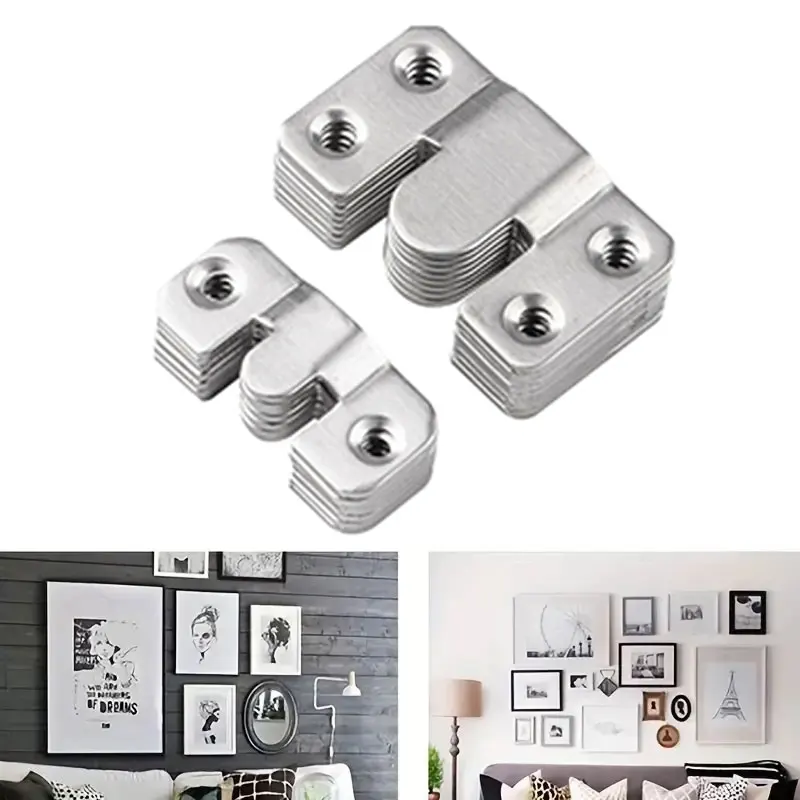 5Pairs Flush Mount Bracket Interlock Hanging Buckle Furniture Connector Wall Picture Frame Hanger Display Photo Frames Hooks