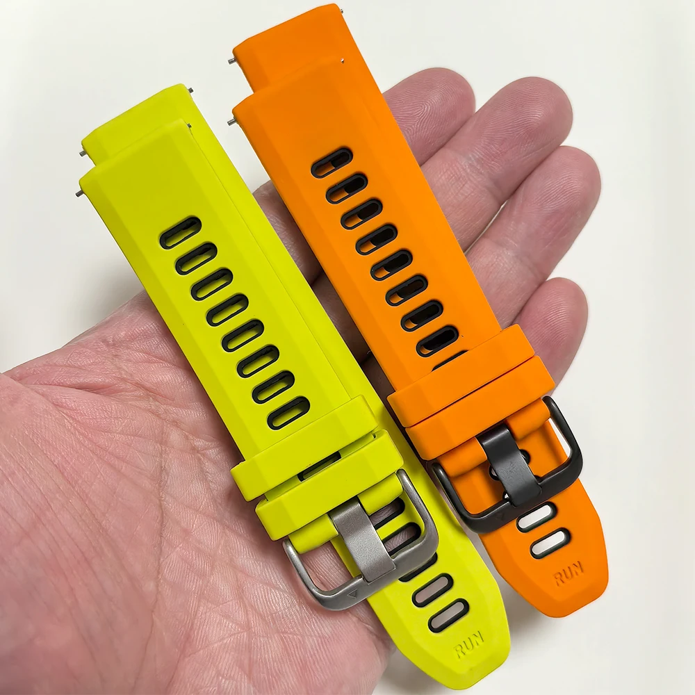 22mm Bänder für Huawei GT/Amazfit/Xiaomi S4/Honor/Suunto/COROS/Garmin Sport Zweifarbiges Silikon Smartwatch Armband Armband Armband