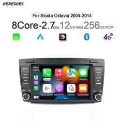 Carplay 8 inch Android 13 Car Radio For Skoda Octavia 2 A5 2004-2013 GPS Navigation Stereo Multimedia Bluetooth Wifi 8+256GB RDS