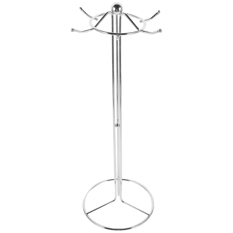 Stainless Steel Kitchen Wall Mount Organizer Rack 6 Hooks Round Shelf for Pots Pans Lids Utensils Spatula Holder Stand Tool Home
