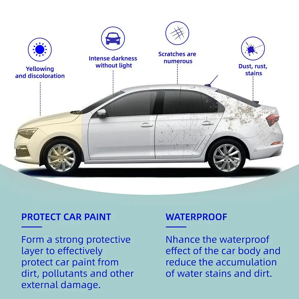 1-5pcs Ceramic Wax Cream Easy Apply Titanium Ceramic Car Wax Waterproof Scratch Resistant Paint Sealant With Applicator Sponge view 4