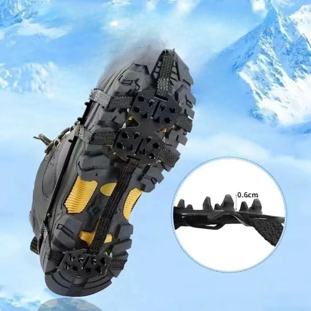 1 زوج M L الأشرطة غطاء أحذية 24 الأسنان المضادة للانزلاق القبضات القابض الأحذية التمهيد التنزه تسلق الجليد حذاء المسامير تسلق سلسلة #1