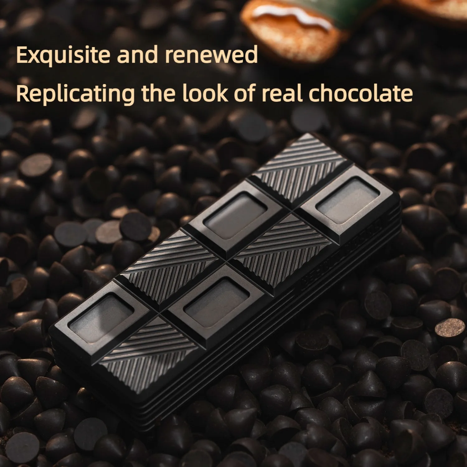 01EDC Food-themed Toy Series Wafer Push Card 2.0 Chocolate Ejection Tuning Fork Mechanical Fingertip Push Card Stress Relief Toy