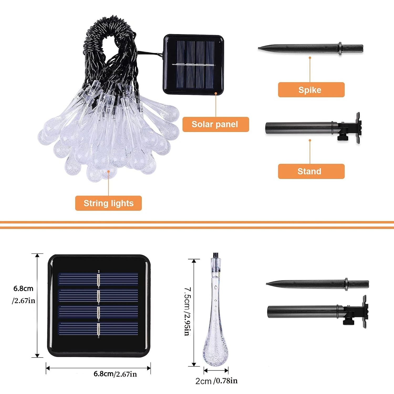 Guirnalda de luces LED alimentada por energía Solar, lámpara impermeable para exteriores, decoración para fiesta de boda, Burbuja de jardín, novedad