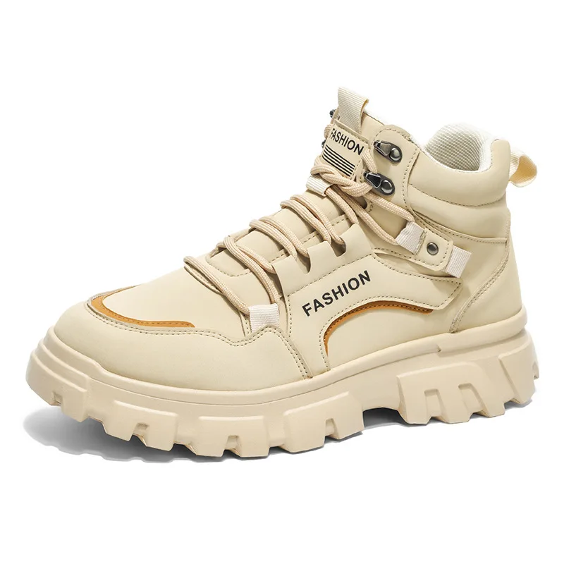 الشتاء أحذية رجالي جديد تنفس عالية الجودة أحذية عمل الرجال المألوف ومتعددة الاستخدامات سميكة سوليد المضادة للانزلاق أحذية بوت قصيرة غير رسمية #5