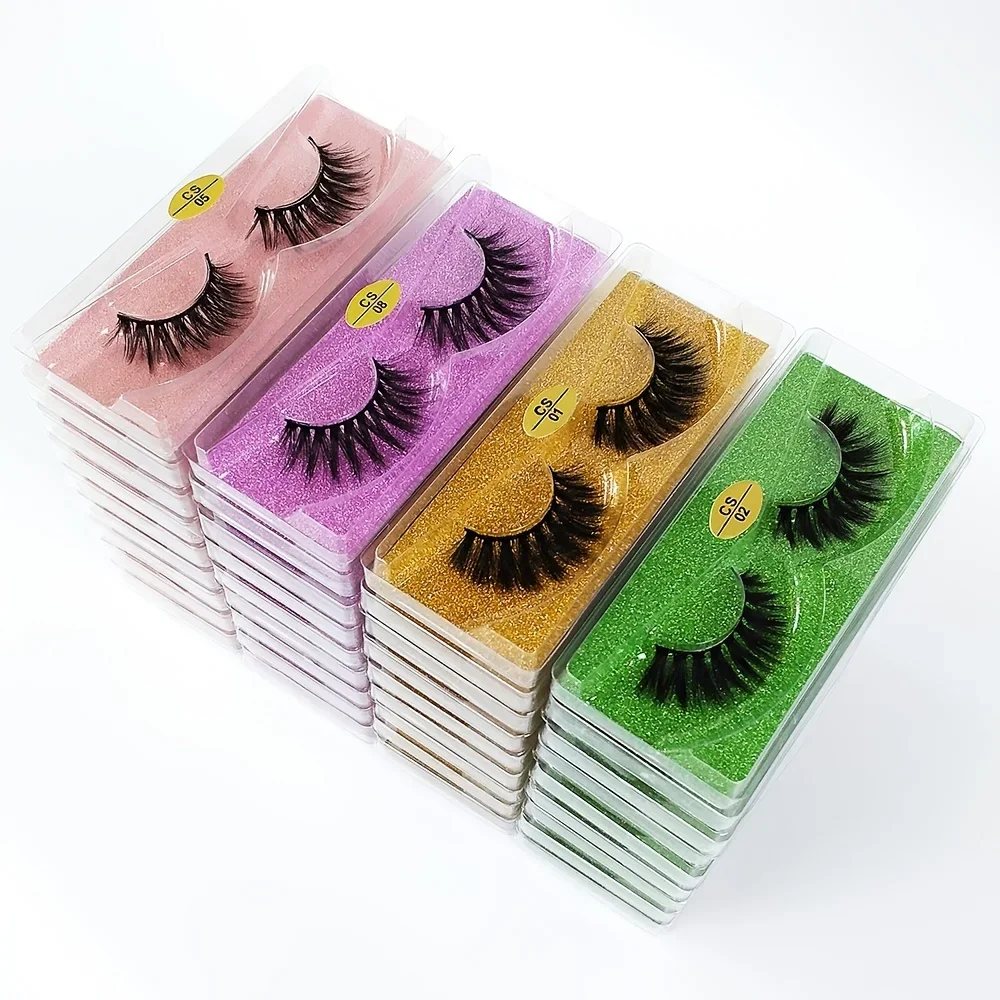 20 คู่ 3D Mink Lashes ขายส่งธรรมชาติ Fluffy Wispy ขนตาปลอมแพ็คแต่งหน้านุ่มหนาขนตาปลอมจํานวนมาก